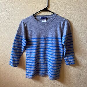 Patagonia merino shirt grey & blue stripes